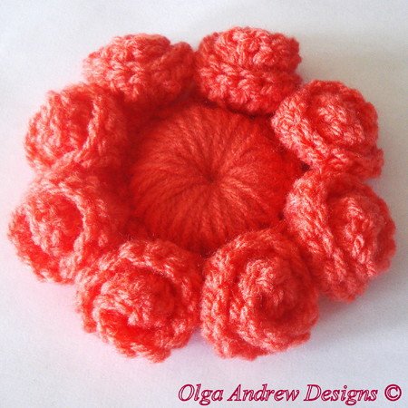 Eight petal flower crochet pattern 060