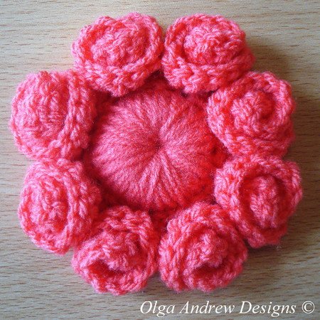 Eight petal flower crochet pattern 060