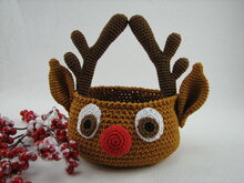 Häkelanleitung Körbchen "Rentier"