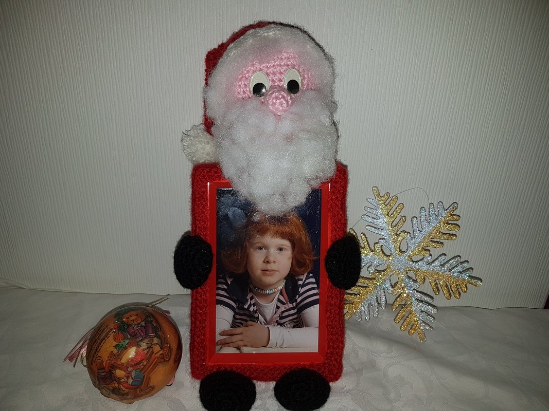 Häkelanleitung Weihnachtsrahmen (10x15 Bilderrahmen)