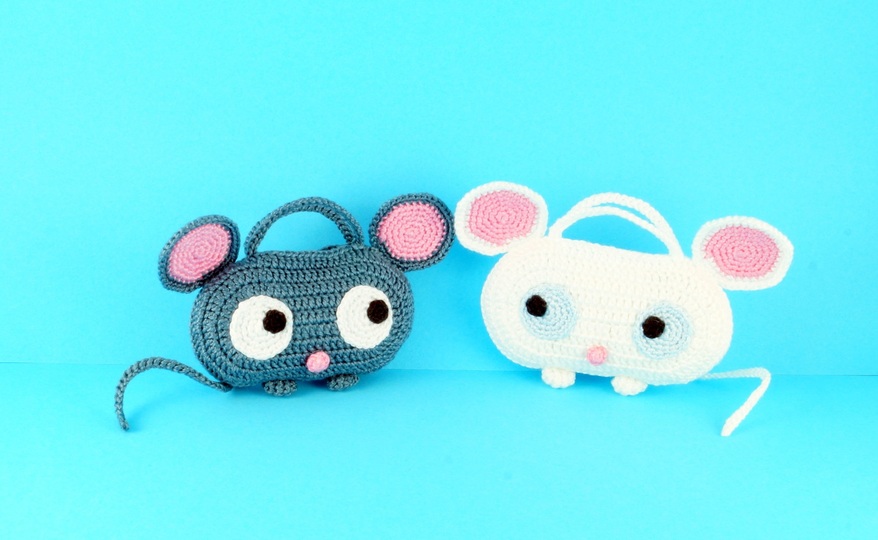 Täschchen o. Adventskalender Maus Häkeln