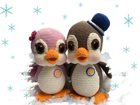 Pinguine Sally und Buck Häkelanleitung Amigurumi