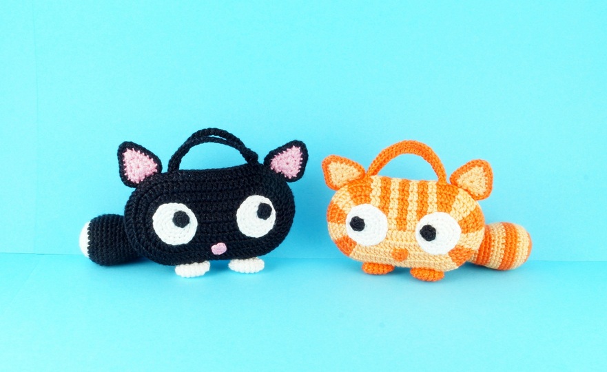 Täschchen o. Adventskalender Katzen Häkeln