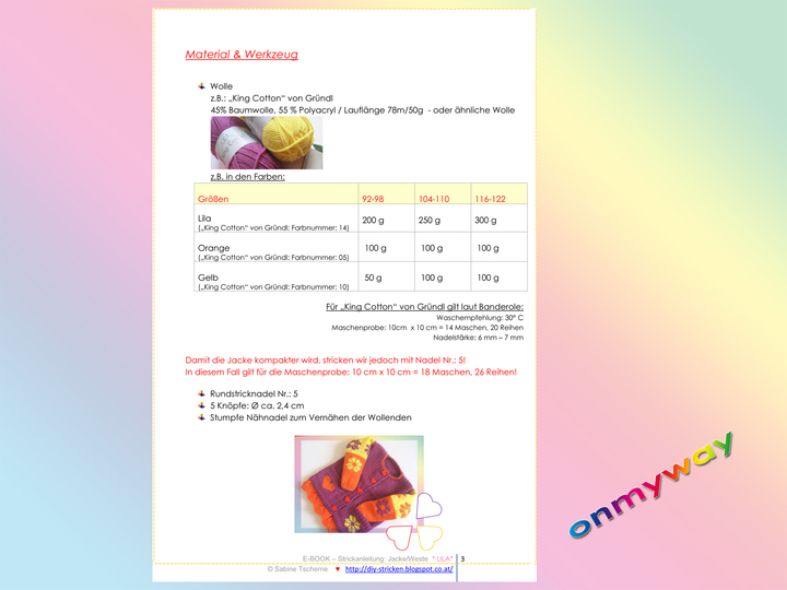 Mädchenweste stricken, Mädchenjacke mit Blumen & Herz (3 Größen: 92 - 122)