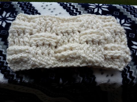 Stirnband mit Schachbrettmuster (Häkelanleitung) 