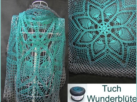 Tuch "Wunderblüte" häkeln mit 1 Bobbel