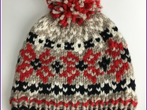 Mütze im Jacquardmuster stricken