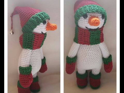 Knuffel Held " Schneemann Oscar " - Häkelanleitung