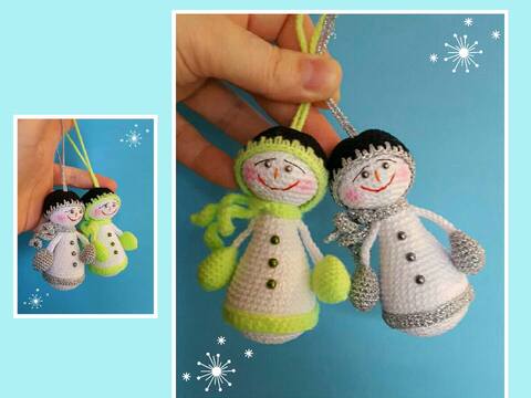 Anleitung Amigurumi Schnee Männchen 10 cm Groß