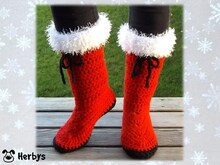 Häkelanleitung Hausschuhe "Nikolausi", Gr. 36 - 41