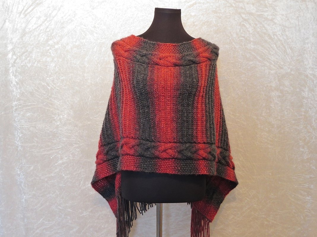 Strickanleitung Poncho stricken mit Fransen Siria - Bild 8