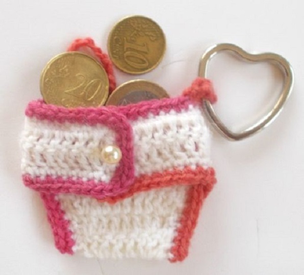 Häkelanleitung Schlüsselanhänger-Münztäschchen-Taschenbaumler-Windelhöschen