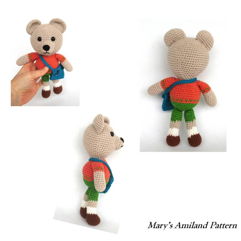 Schoolboy Bear the Ami - Amigurumi crochet pattern - Digital Download - Image 2