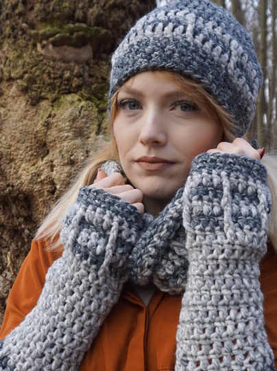 Häkelanleitung Mütze "Winterset" mit Größentabelle