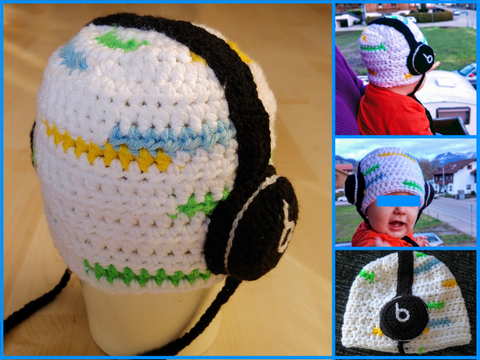 Kindermütze mit Kopfhörern (für Neugeborene - 14 Jahre)