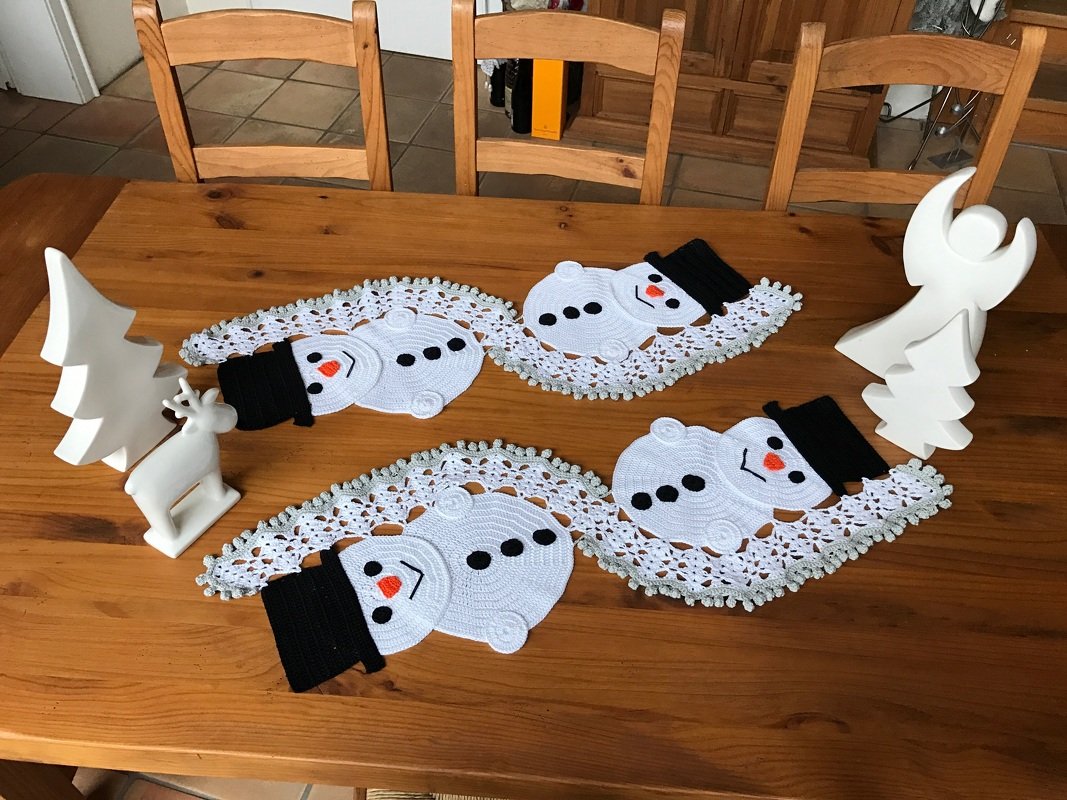 Häkeln / Tischläufer / Schneemann - Bild 3