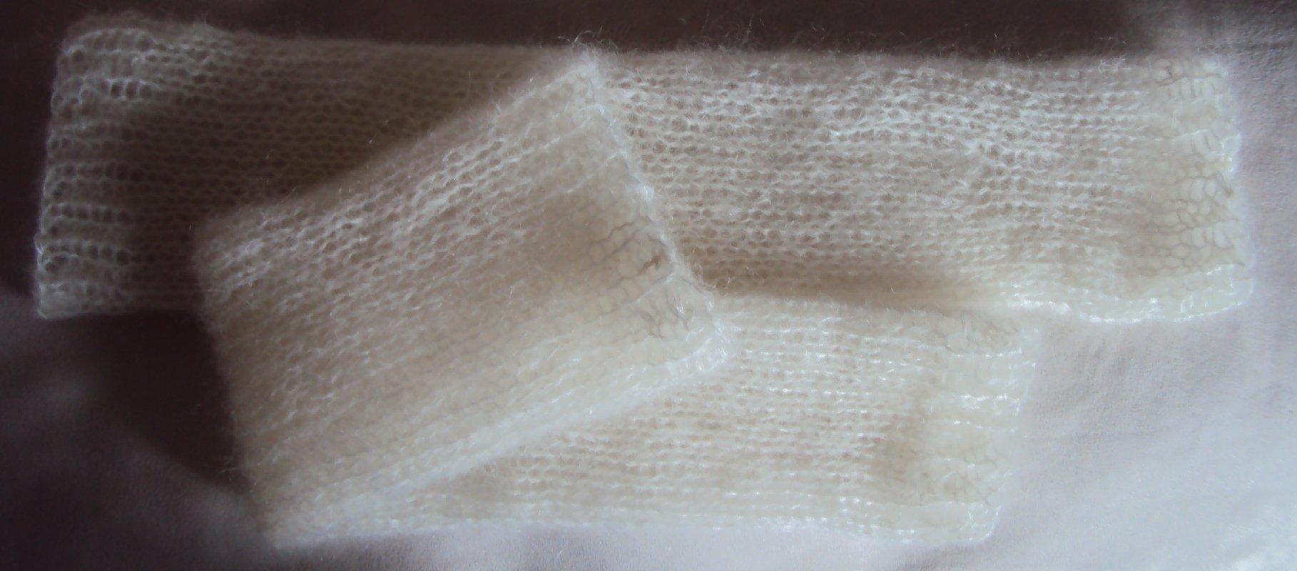 Brautstulpen in Kidmohair und Schal