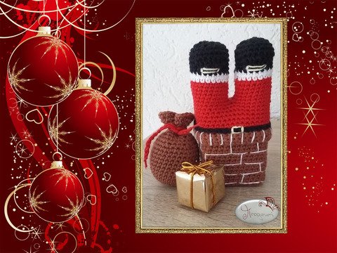 Häkelanleitung - Nikolaus im Schornstein 