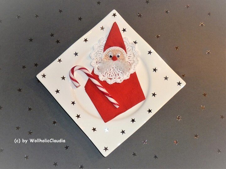 Häkelanleitung Serviettenhalter Weihnachtsmann/ Nikolaus