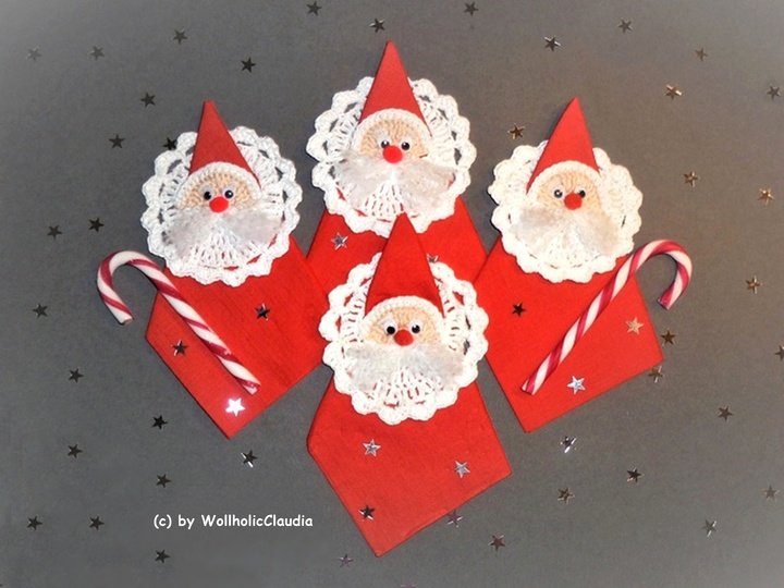 Häkelanleitung Serviettenhalter Weihnachtsmann/ Nikolaus
