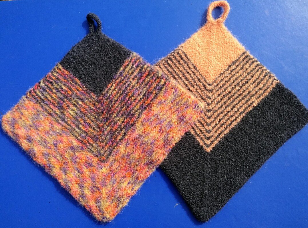 Topflappen - der Klassiker, gestrickt und gefilzt