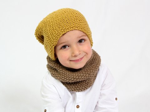 Set-Anleitung Loopschal und Beanie "Till & Theresa", 3 Größen, für Anfänger