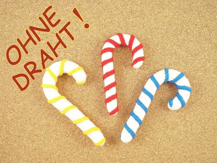 Zuckerstange - ohne Draht - Häkelanleitung