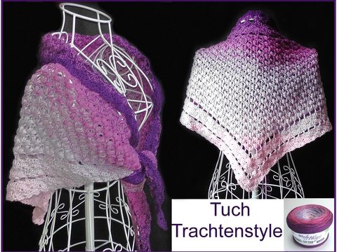 Tuch "Trachtenstyle" mit 1 Bobbel häkeln
