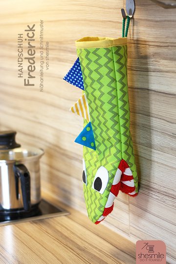 Handschuh für Ofen und Grill "Frederick" (Nähanleitung & Schnittmuster)