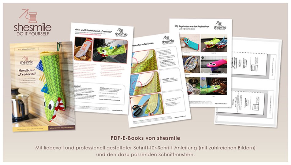 Handschuh für Ofen und Grill "Frederick" (Nähanleitung & Schnittmuster)