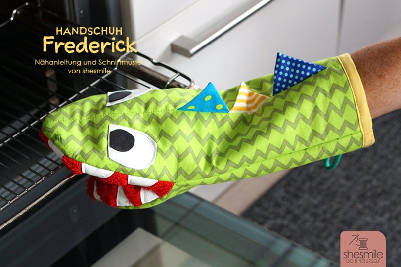 Handschuh für Ofen und Grill "Frederick" (Nähanleitung & Schnittmuster)