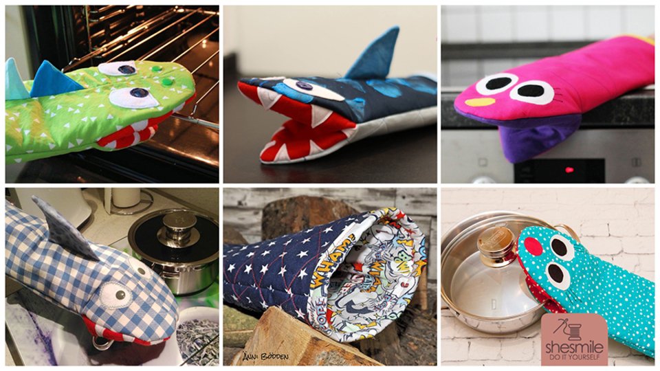 Handschuh für Ofen und Grill "Frederick" (Nähanleitung & Schnittmuster)