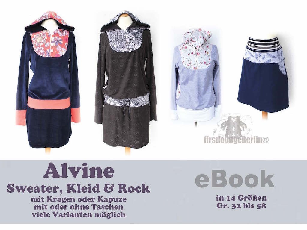Alvine *** E-Book Sweater, Rock &amp; Kleid in 14 Größen 32-58 Schnittmuster &amp; Nähanleitung - Bildernähanleitung Ladies DIY Design von firstloungeberlin