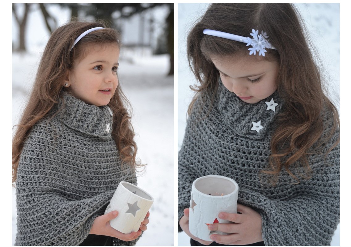 - DILARA - Poncho mit Kragen, für alle Größen häkeln, Kuschelponcho fürs ganze Jahr