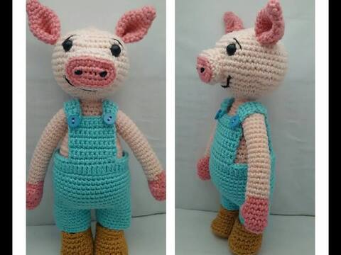 Knuffel Held " Schweinchen Percy " - Häkelanleitung