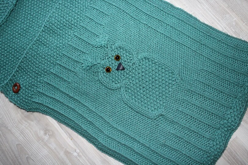 Strickanleitung Baby-Schlafsack, Schlupfsack mit Eulenmotiv, ca. 0 - 7 Monate