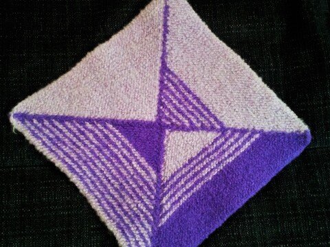 Topflappen mit Rahmen - gestrickt und gefilzt