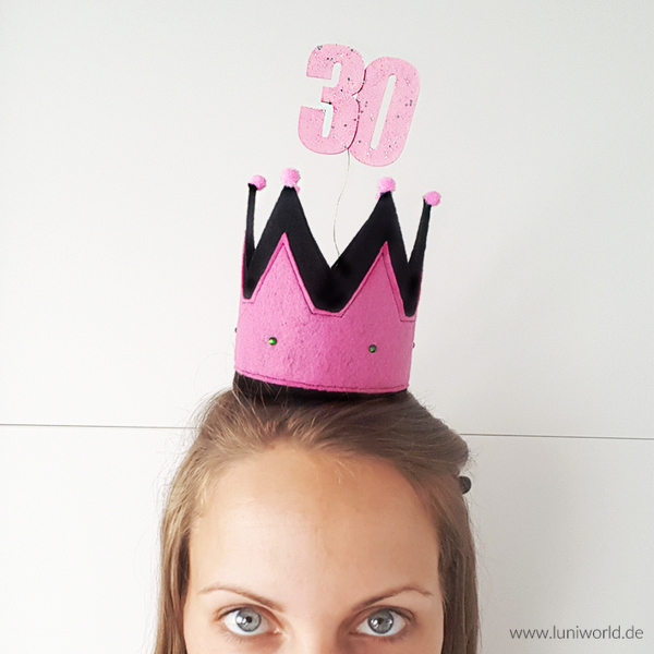 Krone aus Filz - Geburtstagskrone, Partykrone - Bild 2
