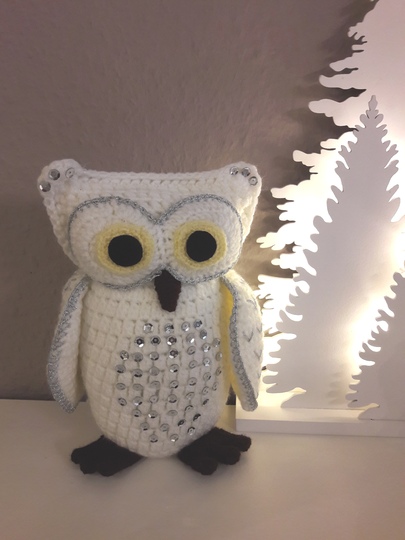 Amigurumi "Schneeeule Eumel und Weihnachtseule Eumely