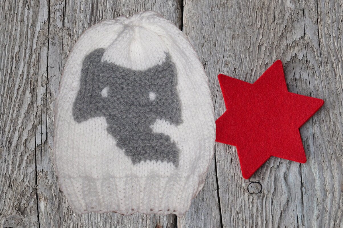 Strickanleitung Babymütze Elefant für Jungen und Mädchen- tragbar von 0-6 Monaten