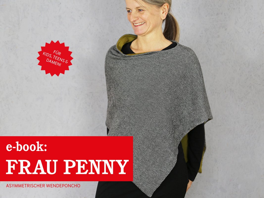 FrauPENNY asymmetrischer Wendeponcho