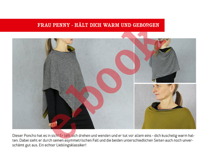 FrauPENNY asymmetrischer Wendeponcho