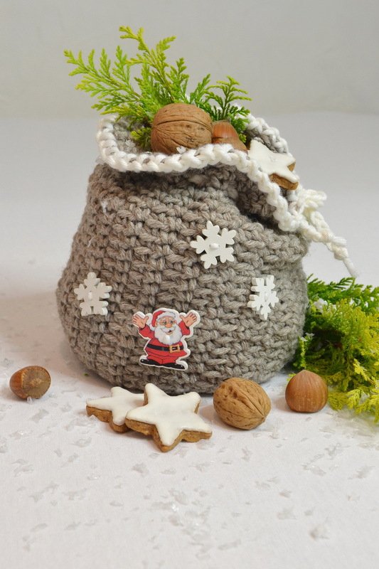 - X-MAS BAG - 2er Set Nikolaus- oder Weihnachtssäckchen, zum Gestalten, Befüllen und Verschenken, super für Restgarne - Bild 4