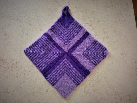 Topflappen gestrickt und gefilzt, von innen nach außen gearbeitet