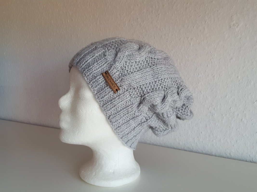 59 Strickanleitung Beanie Longbeanie Zopf