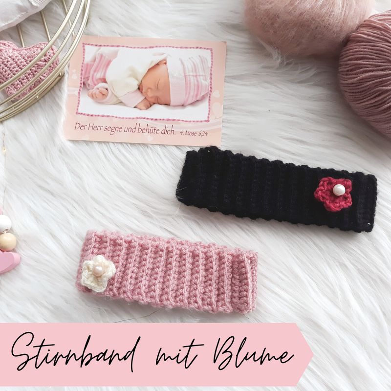 Stirnband mit Blume- Häkelanleitung von Wolldiamant - Bild 2