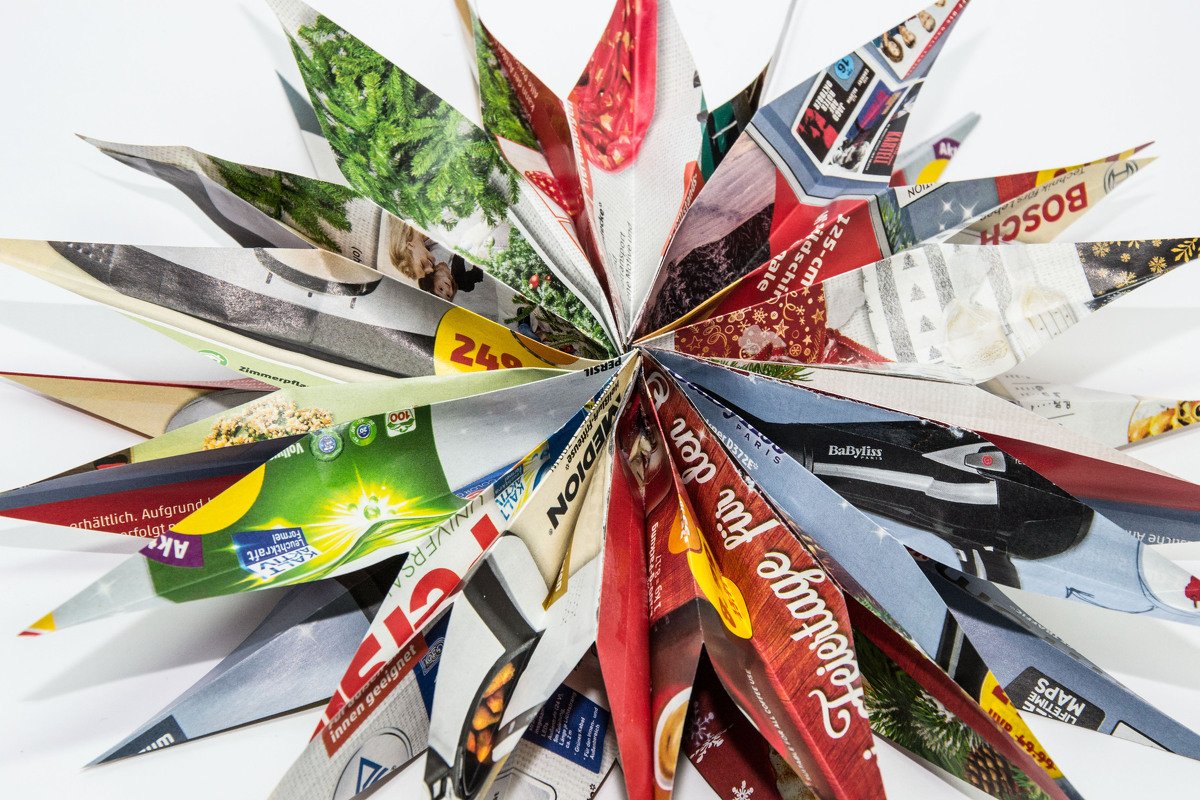 Weihnachtsstern aus Altpapier