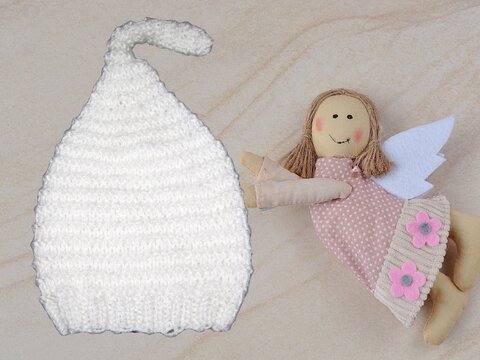 Strickanleitung Elfenmütze, Babymütze, tragbar von 0- 6 Monaten- ideal auch für Anfänger