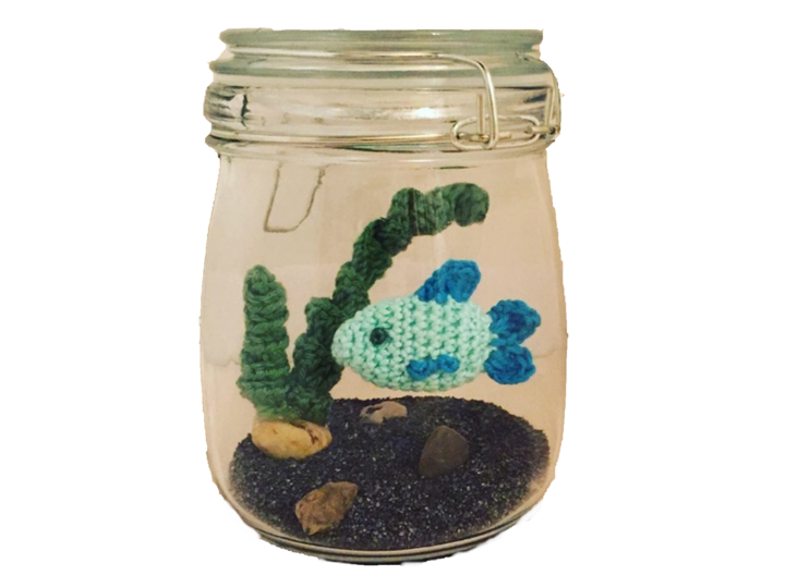 Aquarium im Glas - Häkelanleitung