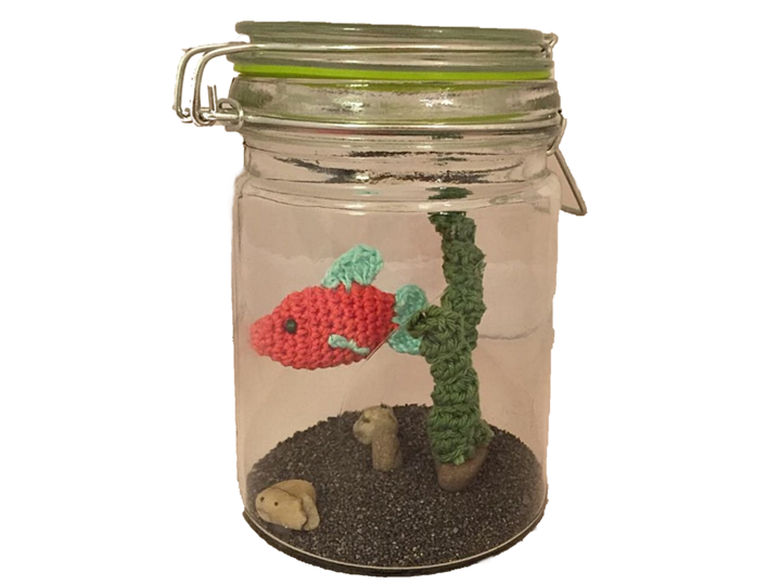 Aquarium im Glas - Häkelanleitung